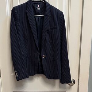 Tommy Hilfiger Dark Blue Striped Blazer